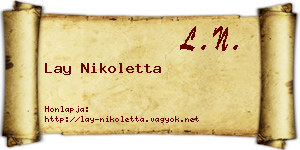 Lay Nikoletta névjegykártya